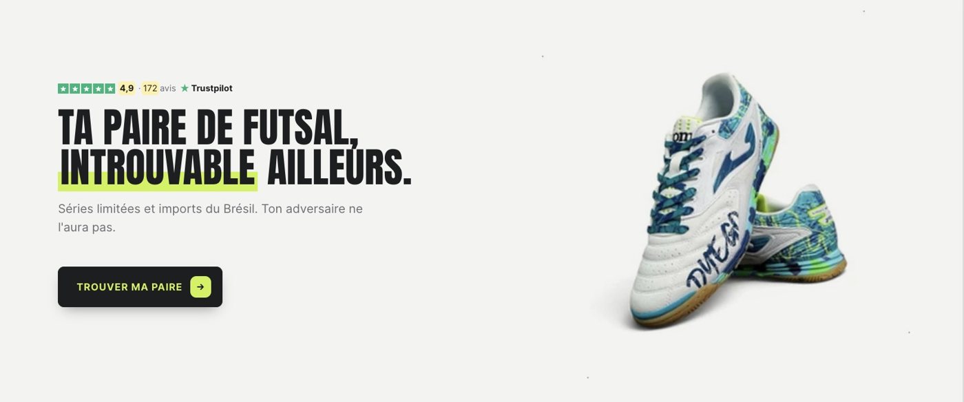 Hero du site SneakersFutsal